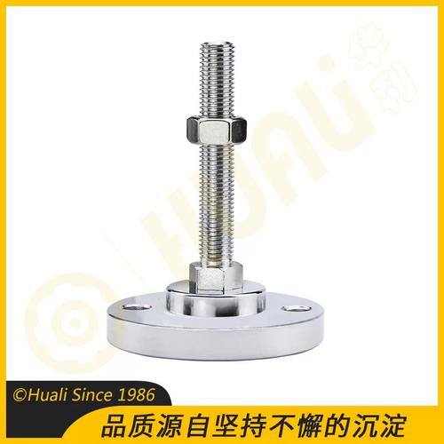 钢镀镍重型地脚 机械设备固定调节支撑脚 橡胶减震蹄脚脚杯现货